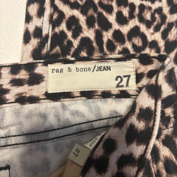 rag & bone Women's 27 Boyfriend Jean Straight Leg Leopard Print Mid Rise - Picture 7 of 8